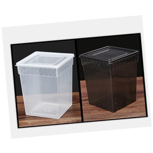BESPORTBLE Reptile Feeding Container Transparent Breeding Box for Spider Lizard and Tree Pets Ventilated Design Lightweight Easy Assembly Secure Buckles for Safe Transport and Quarantine
