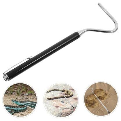 Retractable Stainless Steel Snake Hook Extension Catching Tool Portable Black Professional Reptile Handling Equipment for Snake Keepers