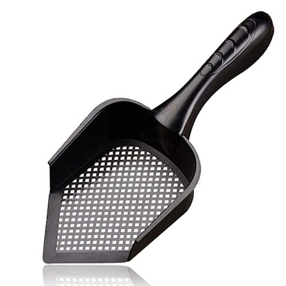 SunGrow Reptile Litter Scoop, Pointed Edge for Terrariums, Right-Angled Deep Shovel for Reptiles & Cats, Durable Plastic, Black, 1 Pack - size: 12" x 5"