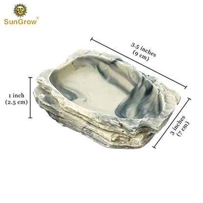 SunGrow Small Hermit Crab Feeding Bowl, for Turtle, Leopard & Crested Gecko, Ball Python, Durable, Multifunctional Decor, Serve as Climbing Toy or Drinking Bowl