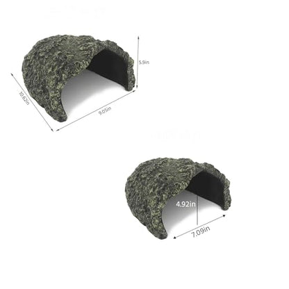 Large Rock Cave Hideout for Reptiles & Amphibians - Ideal for Bearded Dragons, Turtles, Snakes, Lizards, Geckos, Tortoises & Small Pets - Terrarium & Aquarium Decor, Safe Reptile Habitat
