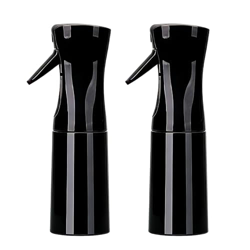 Spray Bottles For Hair, continuous spray bottle (200ml/6.8oz 2Pack) used for hair design, plants, cleaning, hair care and skin care, etc. – empty, reusable (Pure Black) - color: Pure Black