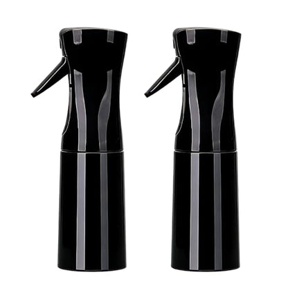 Spray Bottles For Hair, continuous spray bottle (200ml/6.8oz 2Pack) used for hair design, plants, cleaning, hair care and skin care, etc. – empty, reusable (Pure Black) - color: Pure Black
