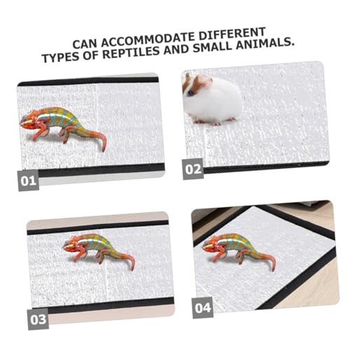 Reptile Heat Pad Reflective Film Insulation Pad Heat Mat for Pets Reptile Heating for Tank and Small Pet Enclosures 11.81 X 6.29 X 0.03 in 1 pc