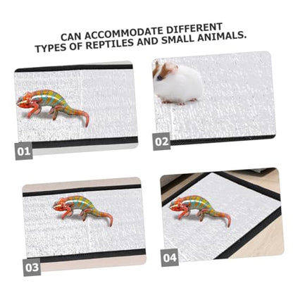 Reptile Heat Pad Reflective Film Insulation Pad Heat Mat for Pets Reptile Heating for Tank and Small Pet Enclosures 11.81 X 6.29 X 0.03 in 1 pc