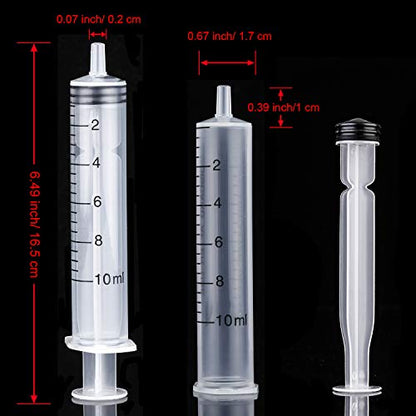 20 Packs Plastic Syringe with Measurement, Suitable for Measuring, Watering, Refilling - size: 10 ml