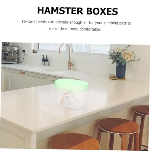VANZACK 2pcs Small Pet Cages Hamster Traveling Cage Small Animal Carrier for Hamsters Portable Reptile Breathable Pet Travel Case - color: Green
