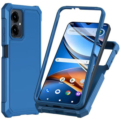 for Cricket Icon 2026 U656AC Slim Tough Hybrid Cover Phone Case + Extreme Band (Blue) - color: Blue