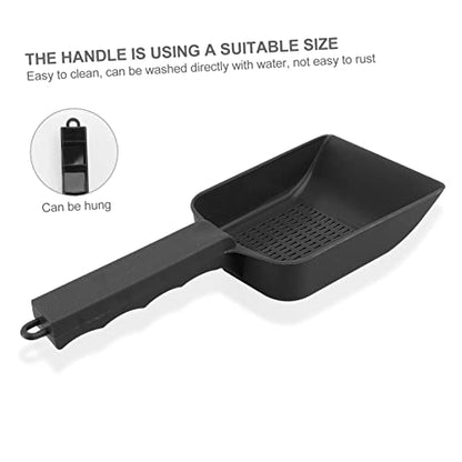 Hemoton 2pcs Reptile Sand Sifter Shovel Durable Litter Cleaner with Ergonomic Handle for Easy Excrement Cleaning Terrariums Black Gray