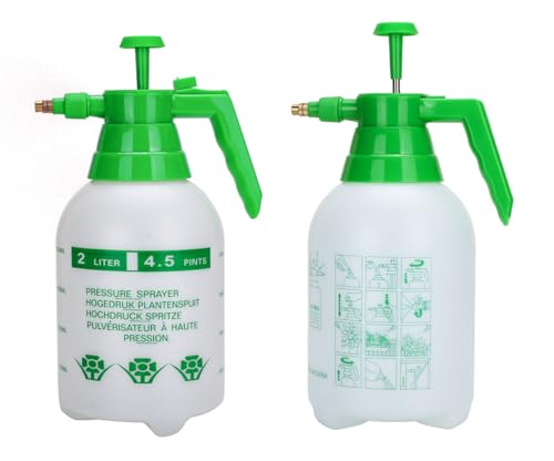 MRPAPA 2 Pack Garden Pressure Sprayer, 1/2 Gallon Handheld Sprayer | Translucent Spray Bottle with Adjustable for Houseplant Watering, Lawn Care, Household Cleaning & Patio Maintenance - color: 2L-Green-2PCS
