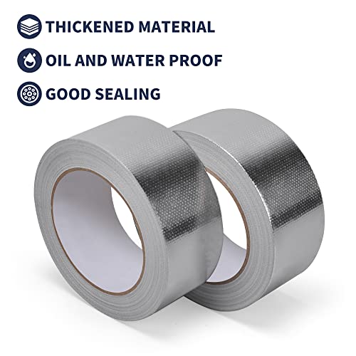 TAPEBEAR Heat Shield Tape Aluminized Fiberglass Cool Tape 1inch x 65Yards | Self-Adhesive Reflective Thermal Barrier Tape Heat Resistant for Air Dryer Vent, HVAC, Heating Unit, Auto, Pipe, 196Ft - size: 1inch x 65yard
