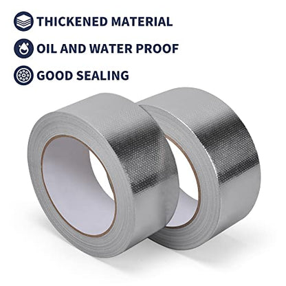 TAPEBEAR Heat Shield Tape Aluminized Fiberglass Cool Tape 4inch x 65Yards | Self-Adhesive Reflective Thermal Barrier Tape Heat Resistant for Air Dryer Vent, HVAC, Heating Unit, Auto, Pipe, 196Ft - size: 4inch x 65yard