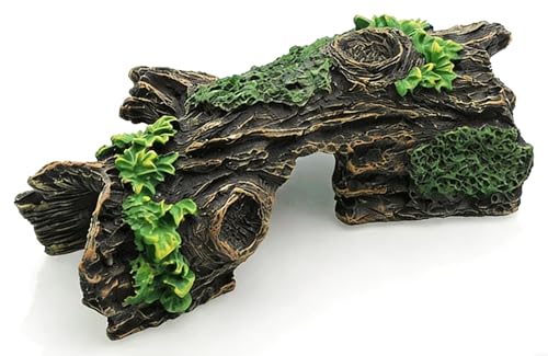Aquarium Hollow Tree Trunk Decoration-Resin Betta Fish Cave Hide with 3 Entry Holes | Hideout & Resting Decor for Nano Fish,Guppies & Small Fish Tanks|6.6"×3.3"×2.1" - size: xs