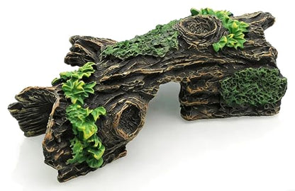 Aquarium Hollow Tree Trunk Decoration-Resin Betta Fish Cave Hide with 3 Entry Holes | Hideout & Resting Decor for Nano Fish,Guppies & Small Fish Tanks|6.6"×3.3"×2.1" - size: xs