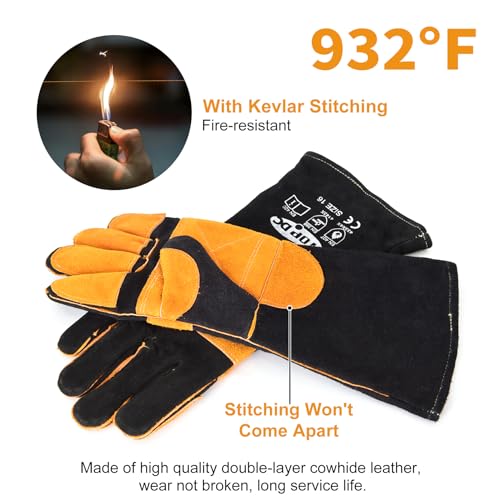 TOPDC Animal Handling Gloves, 16-Inch Bite & Scratch Resistant for Dog Cat | Arm Sleeve Design Helps Protect Hands and Forearms During Dog and Cat Grooming, Training, and Vet Visits