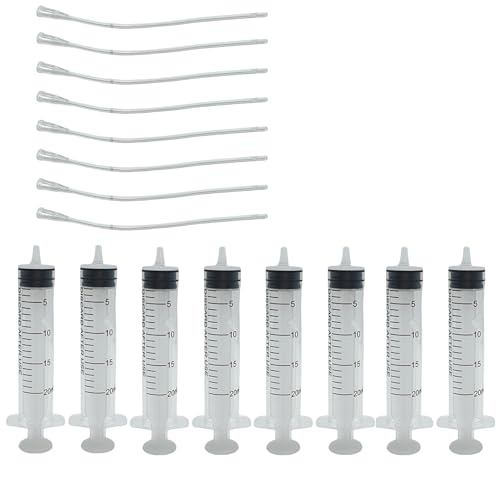 8Pcs Pet Bird Parrot Milk Syringe Set, Bird Hand Syringe with Soft Tubes for Feeding Pets 20ml - size: 20ml