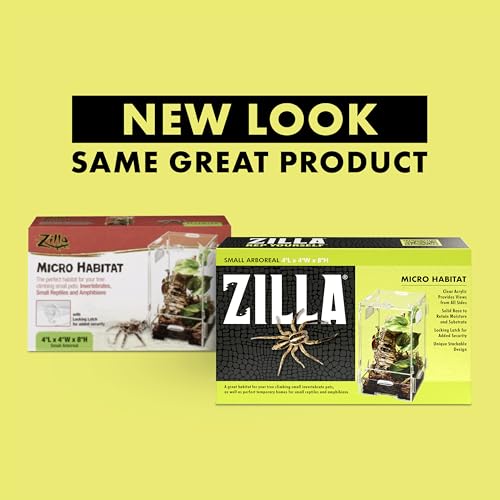 Zilla Micro Habitat Terrarium, Arboreal, with Locking Latch, for Isopods, Spiders, Insects, Small - size: Small, style: Arboreal