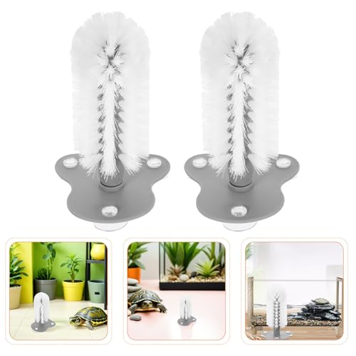 Turtle Cleaning Brush of Turtle Shells for Targeted Cleaning 2pcs with Strong Suction Cup in Aquarium or Tank for Reptile Care