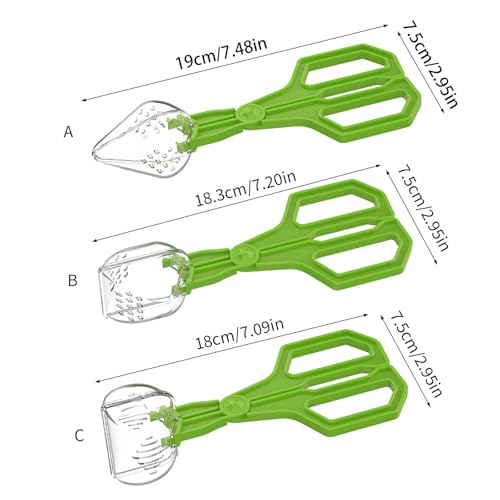 Reptiles Safe Feeding Tongs Clear Creature Catcher for Gentle Handling Ergonomic Grip Easy Maintenances Tool Reptiles Feeder Clamp - color: Black, size: A
