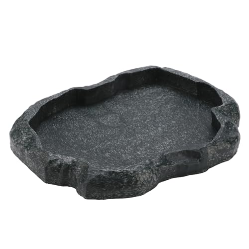 Reptile Water Dish, Resin Feeding Bowl for Tortoise | Made of durable resin, safe for snakes, lizards, iguanas, frogs, and other amphibians. Ideal for feeding and drinking.