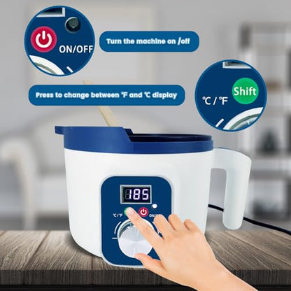 Digital Candle Melting Pot with Spout, Electric Wax Melter with Temperature Control 80–210°F for Candles Making, Soap Making, 10-Hour Auto Shut-Off & Constant Temperature Function Candle Wax Maker