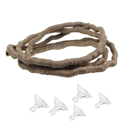 emours Small Animal Bend-A-Branch Jungle Vine Pet Habitat Decor | With Suction Cups - color: Brown