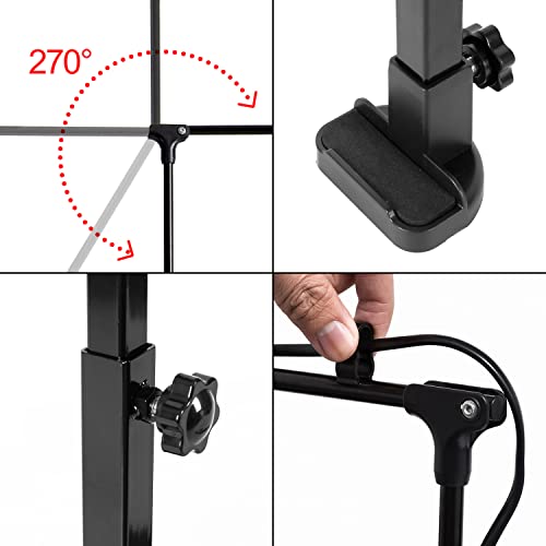 REPTI ZOO Reptile Dual Lamp Stand Adjustable Light Holder Lamp Hanging Bracket Metal Support for Reptile Glass Terrarium Heating Light Amphibians Cage - style: LH009D