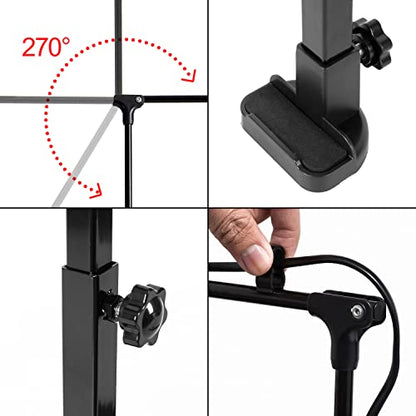 REPTI ZOO Reptile Dual Lamp Stand Adjustable Light Holder Lamp Hanging Bracket Metal Support for Reptile Glass Terrarium Heating Light Amphibians Cage - style: LH009D