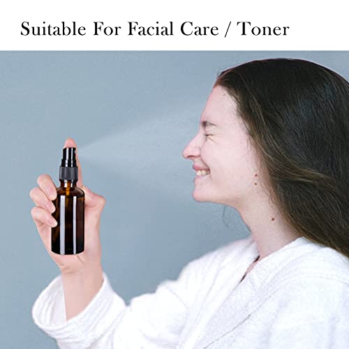 2oz Amber Glass Spray Bottles for Essential Oils, 9 Pack | Small, Travel, Mini, Empty, Fine Mist, for Facial, Cosmetic, Perfume, Hair Care, Room, Refillable, Leakproof, UV protection - color: Amber-9 Pack
