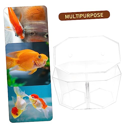 Toddmomy Transparent Fish Breeding Box Dual Chamber Isolation Tank for Betta and Small Fish for Spawning and Fry Safety Aquarium Divider for Home Decor