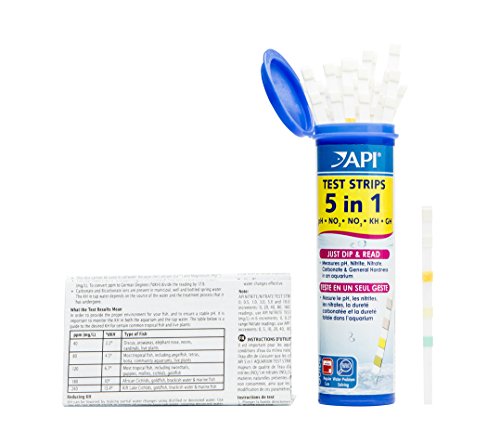 API 5-in-1 Test Strips Freshwater and Saltwater Aquarium Test Strips 25-Count Box - size: 25-Count