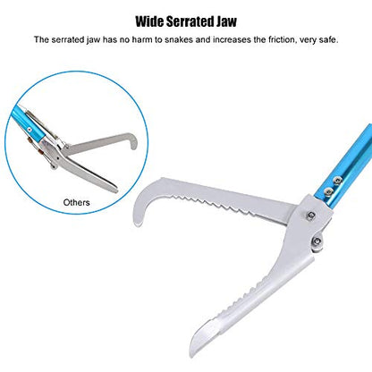 IC ICLOVER 52 Inch Aluminum Alloy Snake Tongs+Snake Bite Proof Gloves, Professional Standard Reptile Grabber Rattle Snake Catcher Wide Jaw Handling Tool, 16inch Animal Handling Gloves