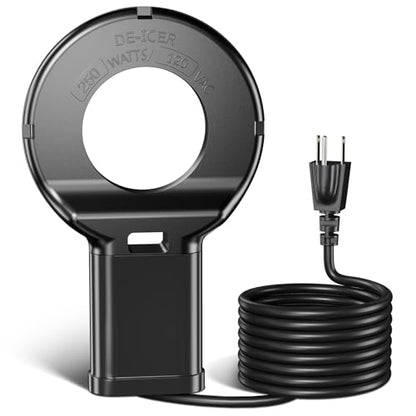 250W Submersible Cast Aluminum De-Icer – Thermostatic Chicken Water Heater for Livestock Tanks & Winter Bird Baths, Energy-Efficient Anti-Freeze Utility Heater, Black - size: 250W