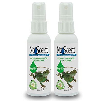 No Scent Reptile - Professional Pet Waste Odor Eliminator and Cleaner - Safe All Natural Probiotic & Enzyme Formula Smell Remover for Tanks Terrariums Enclosures and Substrates (2 oz x 2) - size: 2 Fl Oz (Pack of 2)