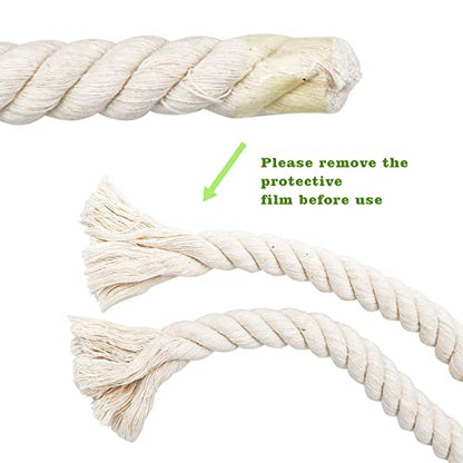 78.7 Inches Cotton Climbing Rope Toy, Lengthen and Bold Bird Ladder Bridge, Swing Toys, Pet Cage Accessories for Parakeets, Cockatiels, Macaw, African Grey Parrot