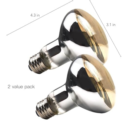 100W Reptile Heat Lamp Bulbs, 2 Value Pack, Daylight Basking Spot, 2025 G3, Bearded Dragon/Turtle/Lizard/Snake Heating Bulb, UVA Heat Lamp, Basking Light for Reptiles