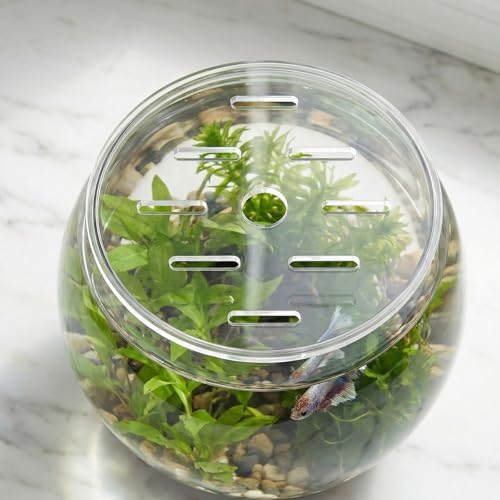 Fish Aquarium Anti-Jumping Cover - Round Acrylic Mesh Screen Netting for Fish Bowl - Aquarium Screen Top Cover from Jumping Out 5.12" - size: 13.00X13.00X0.30CM