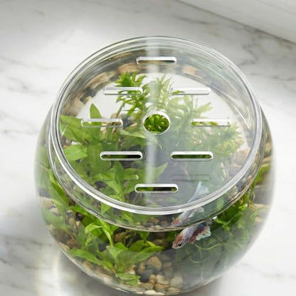 Fish Aquarium Anti-Jumping Cover - Round Acrylic Mesh Screen Netting for Fish Bowl - Aquarium Screen Top Cover from Jumping Out 5.12" - size: 13.00X13.00X0.30CM