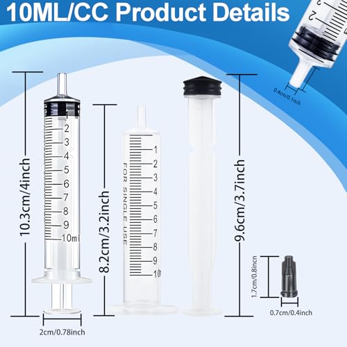 10ml Syringe with Measurement for Scientific Labs, Feeding Pets, Refilling and Measuring Liquids,Dispensing,with Cap (5PCS, 10ml) - size: 5PCS-10ml