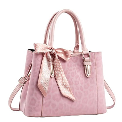3 Compartment Satchel Purse Top Hnadle Bags Hobo Handbag for Women | Multi Compartment,Medium,Leopard Print Faux Fur,Detachable Shoulder Crossbody Strap,Work Office Daily,High elasticity base - color: Pink Leopard