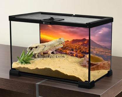 48X24 Inch Sun-Baked Terrarium Background Desert Rock Oasis Gobi Reptile Enclosure Backdrop Polyester Aquarium Background - size: 48X24in