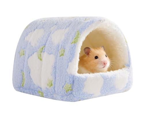 Hamster Hideout Hamster House,Washable Guinea Pig Cage Small Animal Cage Accessories for Mouse Chinchillas Hamsters Hedgehogs Ferrets Bearded Dragons and Rats - color: Blue, size: 6*6in