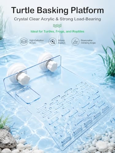 J-star Large Reptile Basking Platform, Aquarium Turtles Turtle Basking Platform, Turtle Tank Accessories Floating Turtle Habitat Dock - color: Clear, size: Large
