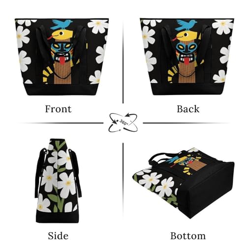 Snake River Totem Insulated Cooler Bag Reusable Grocery Tote Bags Transport Large Lunch Purser for Work Picnic Hiking