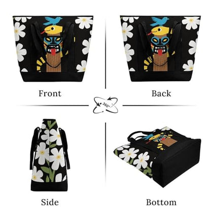 Snake River Totem Insulated Cooler Bag Reusable Grocery Tote Bags Transport Large Lunch Purser for Work Picnic Hiking