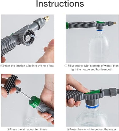 Green Handheld Sprayer - High Pressure Air Pump Manual Sprayer with Adjustable Nozzle - Garden Pump Sprayer - Hand Pump Sprayer Pressure Sprayer Top for Home Lawn and Garden Sprayer