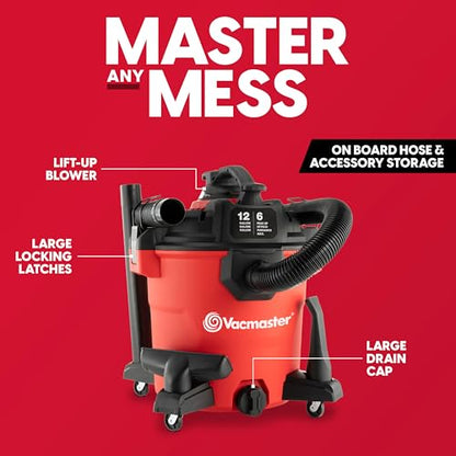 Vacmaster VBVCM1211 1101 12-Gal 6 Peak HP Wet/Dry Vac w. Detachable Blower - size: 12-Gallon