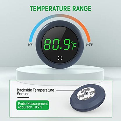 PAIZOO Aquarium Thermometer Digital, Highly Accurate Fish Tank Thermometer | LED Display, 8000h Battery Life, Precise Temp Gauge, Range 0-140℉, Stick-on Fish Tank Thermometer for Betta, Axolotl & Turtle