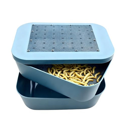 Mealworm Breeding Kit, Live Feeder Worm Farm for Reptiles, Bearded Dragons, Leopard Geckos, Birds & Chickens (M) - size: M