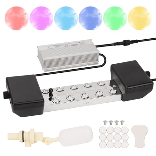Mist Maker Fogger 10 Head Ultrasonic Mist Fogger | Colorful Mist, 9000ml/H Mist Maker Fogger with Float, 400W Power Supply, Perfect for Pond Garden Lawn Greenhouse Decoration